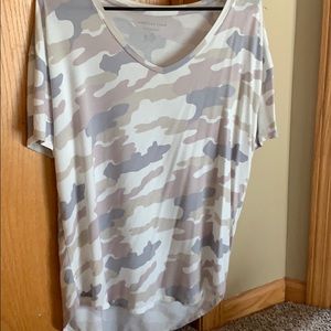 Soft and sexy V-neck camo T-shirt